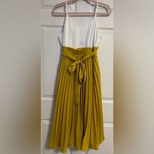 AKIRA Mustard A-Line Pleated Skirt